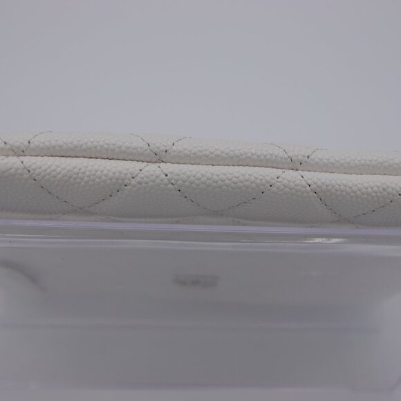 Chanel Small Quilted Caviar Leather Zipped Case White - Picture 7 of 9